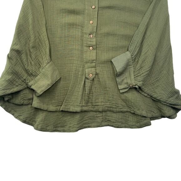 Free People Women's Olive Green Top - Picture 3 of 7
